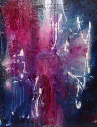 Fuchsia-blauwe abstractie