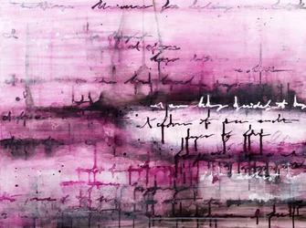Roze abstract schrift