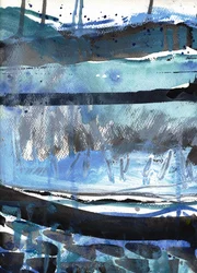 Winterse blauwe landschap