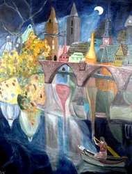 Vechten tegen de stroom, 2020 (acryl op doek)