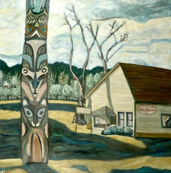 Totem van eiken, 2019 (acryl op doek)