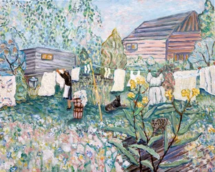 Op de lijn, 2024 (acryl op doek)