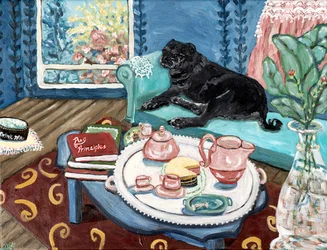 Mopshond Principes, 2024 (acryl op doek)