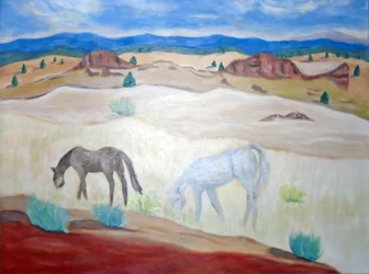 Wild Horses Warm Springs, 2011 (acryl op doek)