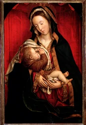 Maagd Maria die Jezus voedt