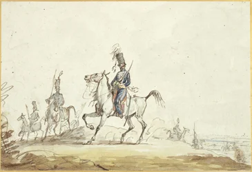 Cavaleristen op een heuvel