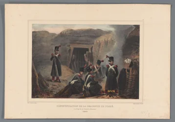 Militairen bij een mijngang, 1832