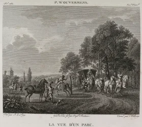 Denis-Sébastien Leroy, Antoine-Claude-François Villerey en Jean Duplessis-Bertaux - Gezicht op een park, naar Wouwerman - 1802-1815