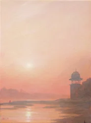 Avond op de Yamuna
