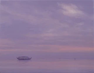 Vissersboot op Vembanadmeer, Kerala