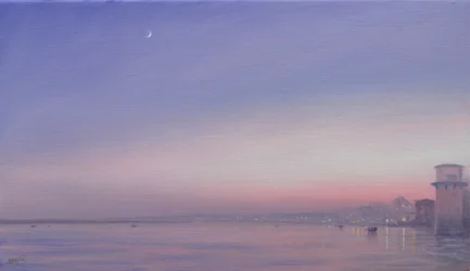 Maan boven Varanasi