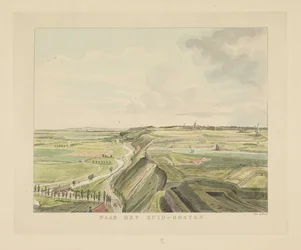 Gezicht op het landschap ten zuidoosten van Nijmegen