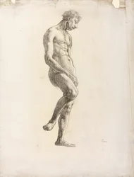 Staand mannelijk naakt, ca. 1906-08 (zwart krijt op papier)