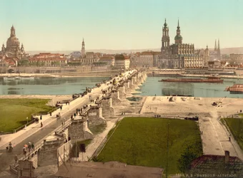 Altstadt, gezien vanaf het Ministerie van Oorlog, Dresden, Duitsland, ca. 1900