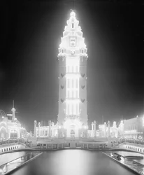 Dreamland bij nacht, Coney Island, New York City, ca. 1905