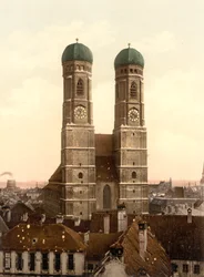 Frauenkirche, München, Beieren, Duitsland, fotochrome prent, ca. 1900