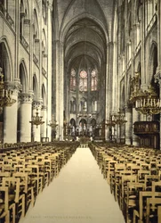 Notre Dame, interieur, Parijs, Frankrijk, c.1890-1900