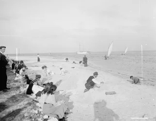 Aan de kust van Biscayne Bay, Miami, Florida, ca. 1905