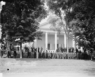 Senioren marcheren naar college, Amherst College, ca. 1908