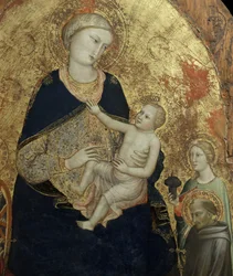 De maagd en het kind met vier heiligen, detail (schilderij)