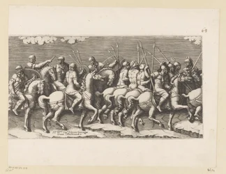 Optocht van gewapende ruiters