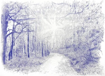 Bosque a contraluz, 2023 (inkt op doek)