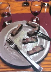 Carne al plato, 2017 (acrylverf op geprinte foto)