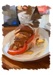 Croissant en Puerto, 2022 (digitaal kunstwerk gemaakt op iPad)