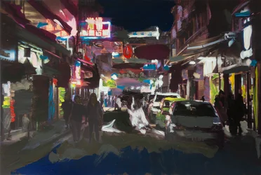 Roma fuera de escala en Hong Kong 2, 2018 (acrylverf op geprinte foto)