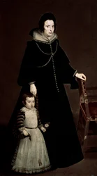 Portret van Doña Antonia de Ipeñarrieta met een zoon, ca. 1631