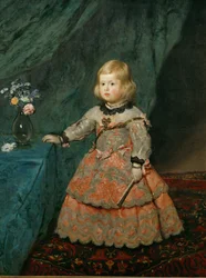 De Infanta Margarita Teresa in een roze jurk ... (schilderij op doek)