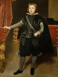 De Infante Baltasar Carlos, enige zoon van koning Filips IV van Spanje en zijn vrouw Isabella ... (schilderij op doek)