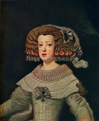 Portret van koningin Maria-Anna, Mariana van Oostenrijk, 1652, 1910