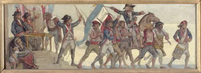 Het vertrek van de dienstplichtigen, La patrie en danger: Schets voor de school van rue de Château-Landon