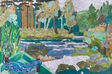 Rusten aan de rivier, 2017 (collage)
