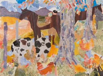 Begin van de dag, Pyreneeën, 2016 (collage)