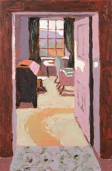 Strathraich zitkamer (olieverf op board)