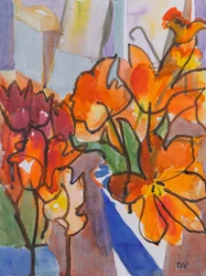 Tulpen (aquarel  inkt)
