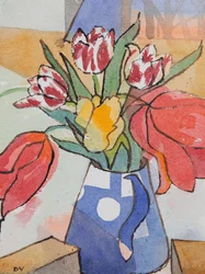 Tulpen (aquarel  inkt)