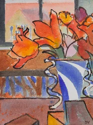 Tulpen (aquarel  inkt)
