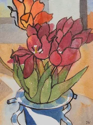 Tulpen (aquarel  inkt)