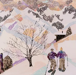 Wandelen naar de lunch, 2015 (collage)