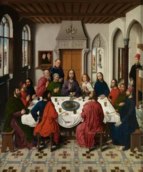 Detail van het Drieluik van het Laatste Avondmaal, van het Altaarstuk van het Heilig Sacrament, ca. 1464-68 (detail)