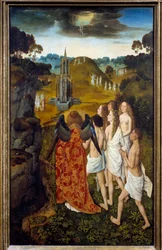 De weg naar de hemel of de hemelvaart van de uitverkorenen. Schilderij op hout door Dirck Bouts de Oude (1410-1475) 1450 Lille, Musée des Beaux Arts