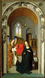 De Annunciatie, ca. 1445 (detail)