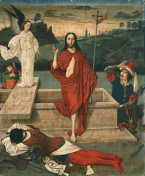 De wederopstanding van Christus, ca. 1455 (distemper op linnen)