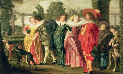 Een wandeling in de tuin, c.1623