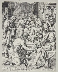Christus wast de voeten van de discipelen