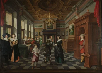 Een zeven-delige decoratieve reeks: een interieur