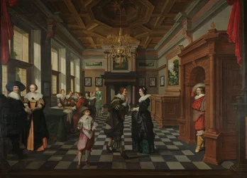 Een Zevendelige Decoratieve Reeks: Een Interieur